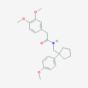 molecular formula C23H29NO4 B429643 2-(3,4-dimethoxyphenyl)-N-{[1-(4-methoxyphenyl)cyclopentyl]methyl}acetamide 