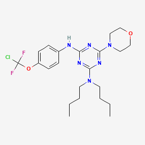 molecular formula C22H31ClF2N6O2 B4296435 N,N-dibutyl-N'-{4-[chloro(difluoro)methoxy]phenyl}-6-morpholin-4-yl-1,3,5-triazine-2,4-diamine 