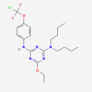 molecular formula C20H28ClF2N5O2 B4296438 N,N-dibutyl-N'-{4-[chloro(difluoro)methoxy]phenyl}-6-ethoxy-1,3,5-triazine-2,4-diamine 