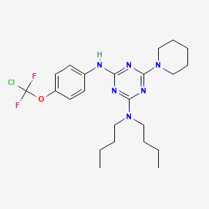 molecular formula C23H33ClF2N6O B4296442 N,N-dibutyl-N'-{4-[chloro(difluoro)methoxy]phenyl}-6-piperidin-1-yl-1,3,5-triazine-2,4-diamine 