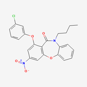 10-butyl-1-(3-chlorophenoxy)-3-nitrodibenzo[b,f][1,4]oxazepin-11(10H)-one