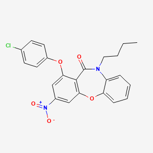 molecular formula C23H19ClN2O5 B4296445 10-butyl-1-(4-chlorophenoxy)-3-nitrodibenzo[b,f][1,4]oxazepin-11(10H)-one 