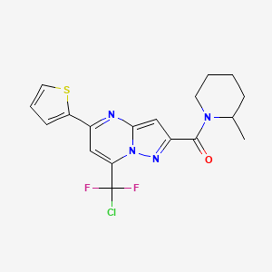 molecular formula C18H17ClF2N4OS B4296467 7-[chloro(difluoro)methyl]-2-[(2-methylpiperidin-1-yl)carbonyl]-5-(2-thienyl)pyrazolo[1,5-a]pyrimidine 
