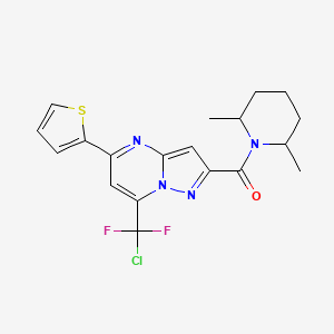 molecular formula C19H19ClF2N4OS B4296475 7-[chloro(difluoro)methyl]-2-[(2,6-dimethylpiperidin-1-yl)carbonyl]-5-(2-thienyl)pyrazolo[1,5-a]pyrimidine 