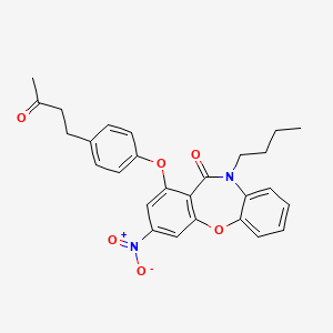 molecular formula C27H26N2O6 B4296479 10-butyl-3-nitro-1-[4-(3-oxobutyl)phenoxy]dibenzo[b,f][1,4]oxazepin-11(10H)-one 