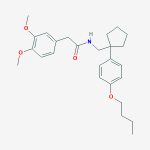 molecular formula C26H35NO4 B429649 N-{[1-(4-butoxyphenyl)cyclopentyl]methyl}-2-(3,4-dimethoxyphenyl)acetamide 