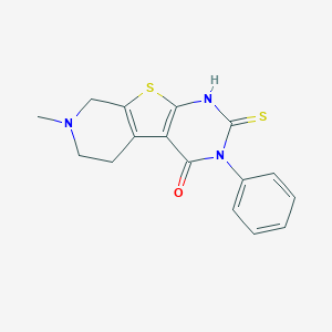 molecular formula C16H15N3OS2 B429650 7-methyl-3-phenyl-2-thioxo-2,3,5,6,7,8-hexahydropyrido[4',3':4,5]thieno[2,3-d]pyrimidin-4(1H)-one 