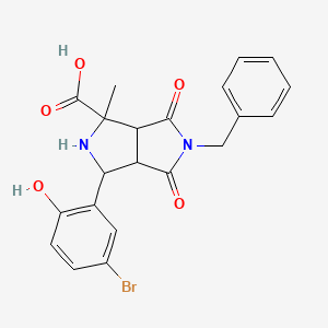 molecular formula C21H19BrN2O5 B4296529 5-benzyl-3-(5-bromo-2-hydroxyphenyl)-1-methyl-4,6-dioxooctahydropyrrolo[3,4-c]pyrrole-1-carboxylic acid 