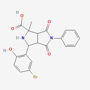 molecular formula C20H17BrN2O5 B4296535 3-(5-bromo-2-hydroxyphenyl)-1-methyl-4,6-dioxo-5-phenyloctahydropyrrolo[3,4-c]pyrrole-1-carboxylic acid 