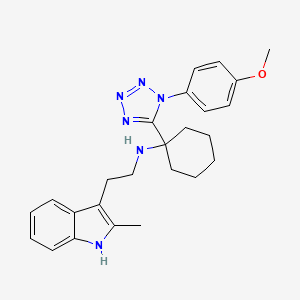 molecular formula C25H30N6O B4296547 1-[1-(4-methoxyphenyl)-1H-tetrazol-5-yl]-N-[2-(2-methyl-1H-indol-3-yl)ethyl]cyclohexanamine 