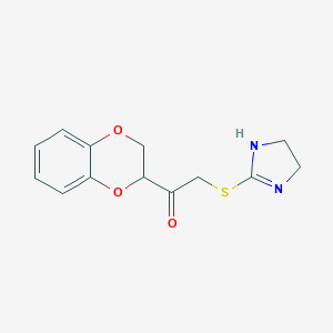 molecular formula C13H14N2O3S B429655 1-(2,3-dihydro-1,4-benzodioxin-2-yl)-2-(4,5-dihydro-1H-imidazol-2-ylsulfanyl)ethanone CAS No. 369606-61-1