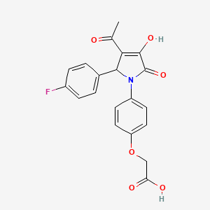 molecular formula C20H16FNO6 B4296555 {4-[3-acetyl-2-(4-fluorophenyl)-4-hydroxy-5-oxo-2,5-dihydro-1H-pyrrol-1-yl]phenoxy}acetic acid 