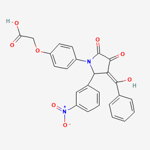 molecular formula C25H18N2O8 B4296558 {4-[3-benzoyl-4-hydroxy-2-(3-nitrophenyl)-5-oxo-2,5-dihydro-1H-pyrrol-1-yl]phenoxy}acetic acid 