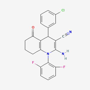 2-amino-4-(3-chlorophenyl)-1-(2,6-difluorophenyl)-5-oxo-1,4,5,6,7,8-hexahydroquinoline-3-carbonitrile