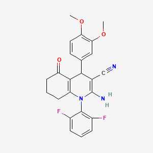 molecular formula C24H21F2N3O3 B4296582 2-amino-1-(2,6-difluorophenyl)-4-(3,4-dimethoxyphenyl)-5-oxo-1,4,5,6,7,8-hexahydroquinoline-3-carbonitrile 