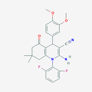 2-amino-1-(2,6-difluorophenyl)-4-(3,4-dimethoxyphenyl)-7,7-dimethyl-5-oxo-1,4,5,6,7,8-hexahydroquinoline-3-carbonitrile