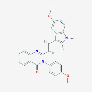 molecular formula C28H25N3O3 B429659 2-[(E)-2-(5-methoxy-1,2-dimethyl-1H-indol-3-yl)ethenyl]-3-(4-methoxyphenyl)quinazolin-4(3H)-one 