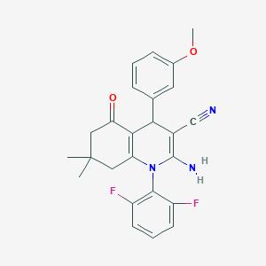 molecular formula C25H23F2N3O2 B4296591 2-amino-1-(2,6-difluorophenyl)-4-(3-methoxyphenyl)-7,7-dimethyl-5-oxo-1,4,5,6,7,8-hexahydroquinoline-3-carbonitrile 