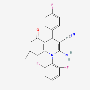2-amino-1-(2,6-difluorophenyl)-4-(4-fluorophenyl)-7,7-dimethyl-5-oxo-1,4,5,6,7,8-hexahydroquinoline-3-carbonitrile