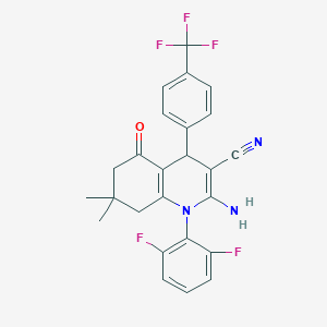 2-amino-1-(2,6-difluorophenyl)-7,7-dimethyl-5-oxo-4-[4-(trifluoromethyl)phenyl]-1,4,5,6,7,8-hexahydroquinoline-3-carbonitrile