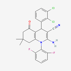 2-amino-4-(2,3-dichlorophenyl)-1-(2,6-difluorophenyl)-7,7-dimethyl-5-oxo-1,4,5,6,7,8-hexahydroquinoline-3-carbonitrile