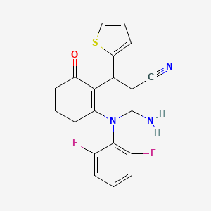 2-amino-1-(2,6-difluorophenyl)-5-oxo-4-(2-thienyl)-1,4,5,6,7,8-hexahydroquinoline-3-carbonitrile