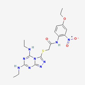 2-{[5,7-bis(ethylamino)[1,2,4]triazolo[4,3-a][1,3,5]triazin-3-yl]thio}-N-(4-ethoxy-2-nitrophenyl)acetamide