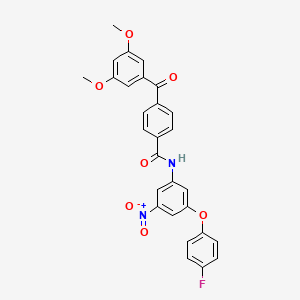 4-(3,5-dimethoxybenzoyl)-N-[3-(4-fluorophenoxy)-5-nitrophenyl]benzamide