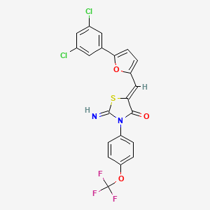 molecular formula C21H11Cl2F3N2O3S B4296657 5-{[5-(3,5-dichlorophenyl)-2-furyl]methylene}-2-imino-3-[4-(trifluoromethoxy)phenyl]-1,3-thiazolidin-4-one 