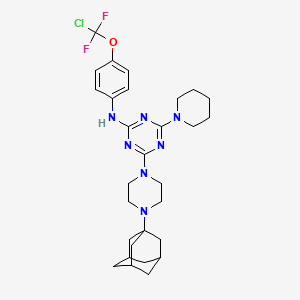 4-[4-(1-adamantyl)piperazin-1-yl]-N-{4-[chloro(difluoro)methoxy]phenyl}-6-piperidin-1-yl-1,3,5-triazin-2-amine