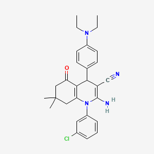 2-amino-1-(3-chlorophenyl)-4-[4-(diethylamino)phenyl]-7,7-dimethyl-5-oxo-1,4,5,6,7,8-hexahydroquinoline-3-carbonitrile