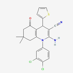 2-amino-1-(3,4-dichlorophenyl)-7,7-dimethyl-5-oxo-4-(2-thienyl)-1,4,5,6,7,8-hexahydroquinoline-3-carbonitrile