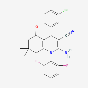 2-amino-4-(3-chlorophenyl)-1-(2,6-difluorophenyl)-7,7-dimethyl-5-oxo-1,4,5,6,7,8-hexahydroquinoline-3-carbonitrile