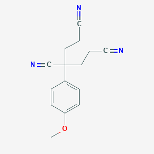 molecular formula C15H15N3O B429671 3-(4-Methoxyphenyl)-1,3,5-pentanetricarbonitrile 