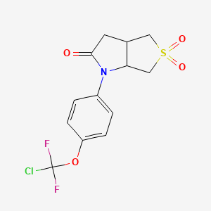 molecular formula C13H12ClF2NO4S B4296713 1-{4-[chloro(difluoro)methoxy]phenyl}tetrahydro-1H-thieno[3,4-b]pyrrol-2(3H)-one 5,5-dioxide 