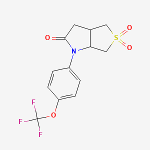 molecular formula C13H12F3NO4S B4296721 1-[4-(trifluoromethoxy)phenyl]tetrahydro-1H-thieno[3,4-b]pyrrol-2(3H)-one 5,5-dioxide 