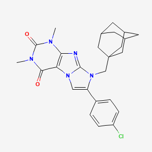 8-(1-adamantylmethyl)-7-(4-chlorophenyl)-1,3-dimethyl-1H-imidazo[2,1-f]purine-2,4(3H,8H)-dione