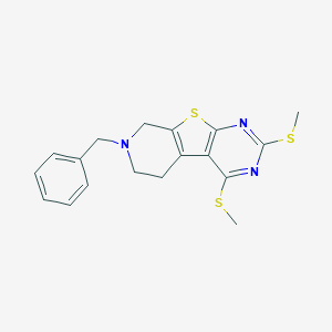 molecular formula C18H19N3S3 B429675 11-Benzyl-3,5-bis(methylsulfanyl)-8-thia-4,6,11-triazatricyclo[7.4.0.02,7]trideca-1(9),2(7),3,5-tetraene 