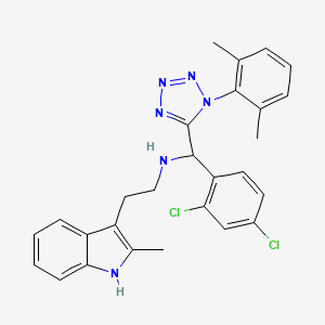 molecular formula C27H26Cl2N6 B4296751 N-{(2,4-dichlorophenyl)[1-(2,6-dimethylphenyl)-1H-tetrazol-5-yl]methyl}-2-(2-methyl-1H-indol-3-yl)ethanamine 