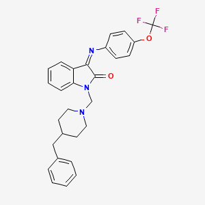 1-[(4-benzylpiperidin-1-yl)methyl]-3-{[4-(trifluoromethoxy)phenyl]imino}-1,3-dihydro-2H-indol-2-one