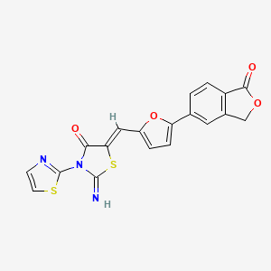 2-imino-5-{[5-(1-oxo-1,3-dihydro-2-benzofuran-5-yl)-2-furyl]methylene}-3-(1,3-thiazol-2-yl)-1,3-thiazolidin-4-one