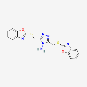 3,5-bis[(1,3-benzoxazol-2-ylthio)methyl]-4H-1,2,4-triazol-4-amine