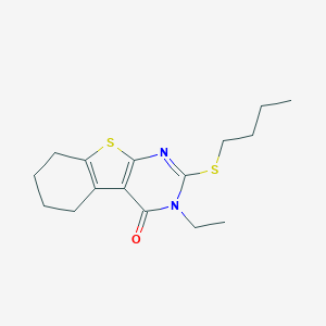 molecular formula C16H22N2OS2 B429678 2-(butylsulfanyl)-3-ethyl-5,6,7,8-tetrahydro[1]benzothieno[2,3-d]pyrimidin-4(3H)-one CAS No. 317844-84-1