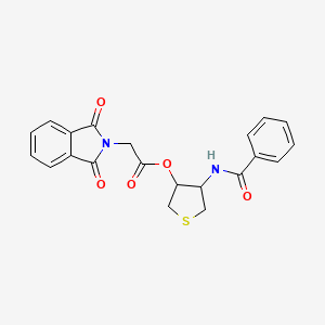 molecular formula C21H18N2O5S B4296794 4-(benzoylamino)tetrahydro-3-thienyl (1,3-dioxo-1,3-dihydro-2H-isoindol-2-yl)acetate 