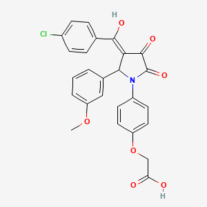 molecular formula C26H20ClNO7 B4296795 {4-[3-(4-chlorobenzoyl)-4-hydroxy-2-(3-methoxyphenyl)-5-oxo-2,5-dihydro-1H-pyrrol-1-yl]phenoxy}acetic acid 