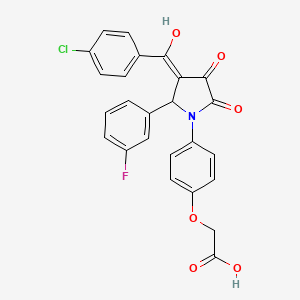{4-[3-(4-chlorobenzoyl)-2-(3-fluorophenyl)-4-hydroxy-5-oxo-2,5-dihydro-1H-pyrrol-1-yl]phenoxy}acetic acid