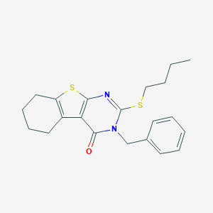 molecular formula C21H24N2OS2 B429680 3-benzyl-2-(butylsulfanyl)-5,6,7,8-tetrahydro[1]benzothieno[2,3-d]pyrimidin-4(3H)-one CAS No. 331964-45-5
