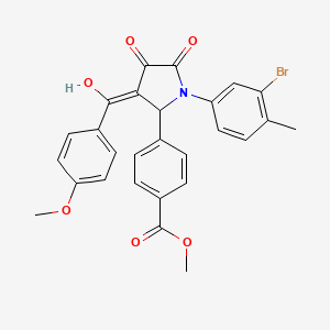 methyl 4-[1-(3-bromo-4-methylphenyl)-4-hydroxy-3-(4-methoxybenzoyl)-5-oxo-2,5-dihydro-1H-pyrrol-2-yl]benzoate