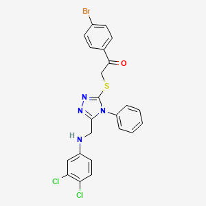 molecular formula C23H17BrCl2N4OS B4296811 1-(4-bromophenyl)-2-[(5-{[(3,4-dichlorophenyl)amino]methyl}-4-phenyl-4H-1,2,4-triazol-3-yl)thio]ethanone 