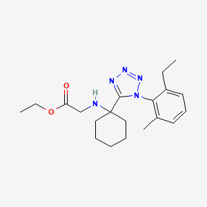 molecular formula C20H29N5O2 B4296824 ethyl N-{1-[1-(2-ethyl-6-methylphenyl)-1H-tetrazol-5-yl]cyclohexyl}glycinate 